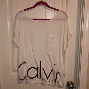 Calvin Klein Performance Pocket Tee in White
